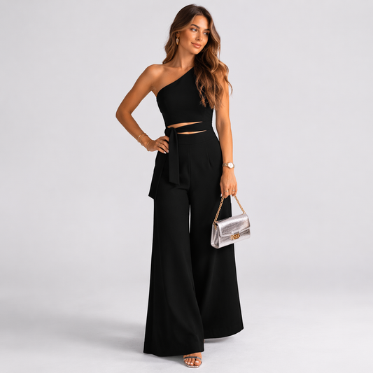 Chique One Shoulder Jumpsuit Dames