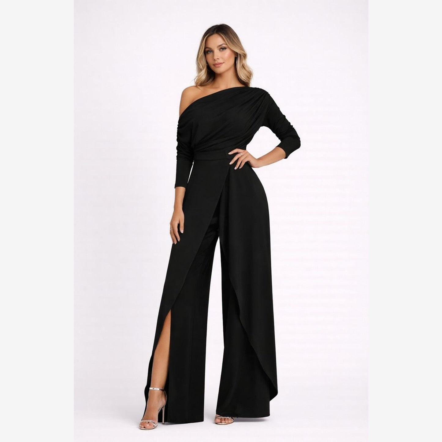Zwarte Off-Shoulder Jumpsuit Dames