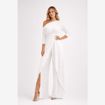 Off-Shoulder Jumpsuit Dames Wit