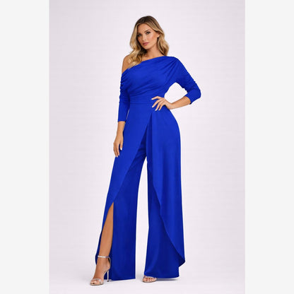 Off-Shoulder Jumpsuit Dames Blauw
