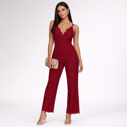 Luxe Jumpsuit Dames Bordeauxrood