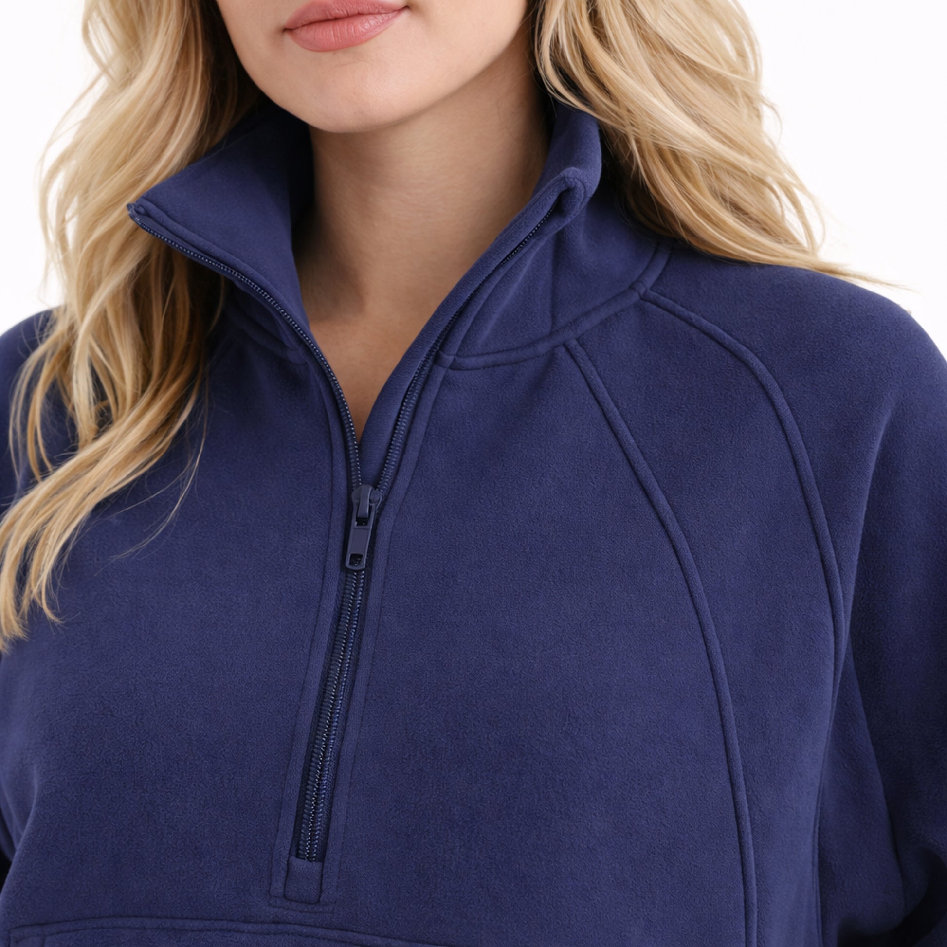 Dames Half-Zip Sweater Marineblauw