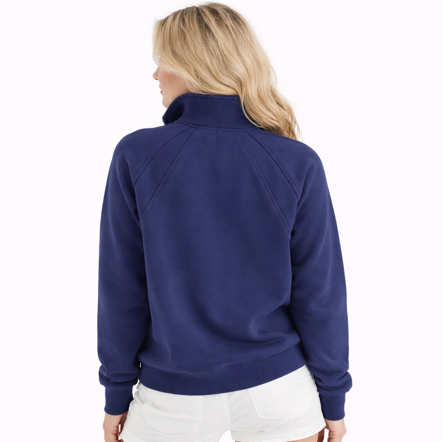 Dames Half-Zip Sweater Marineblauw