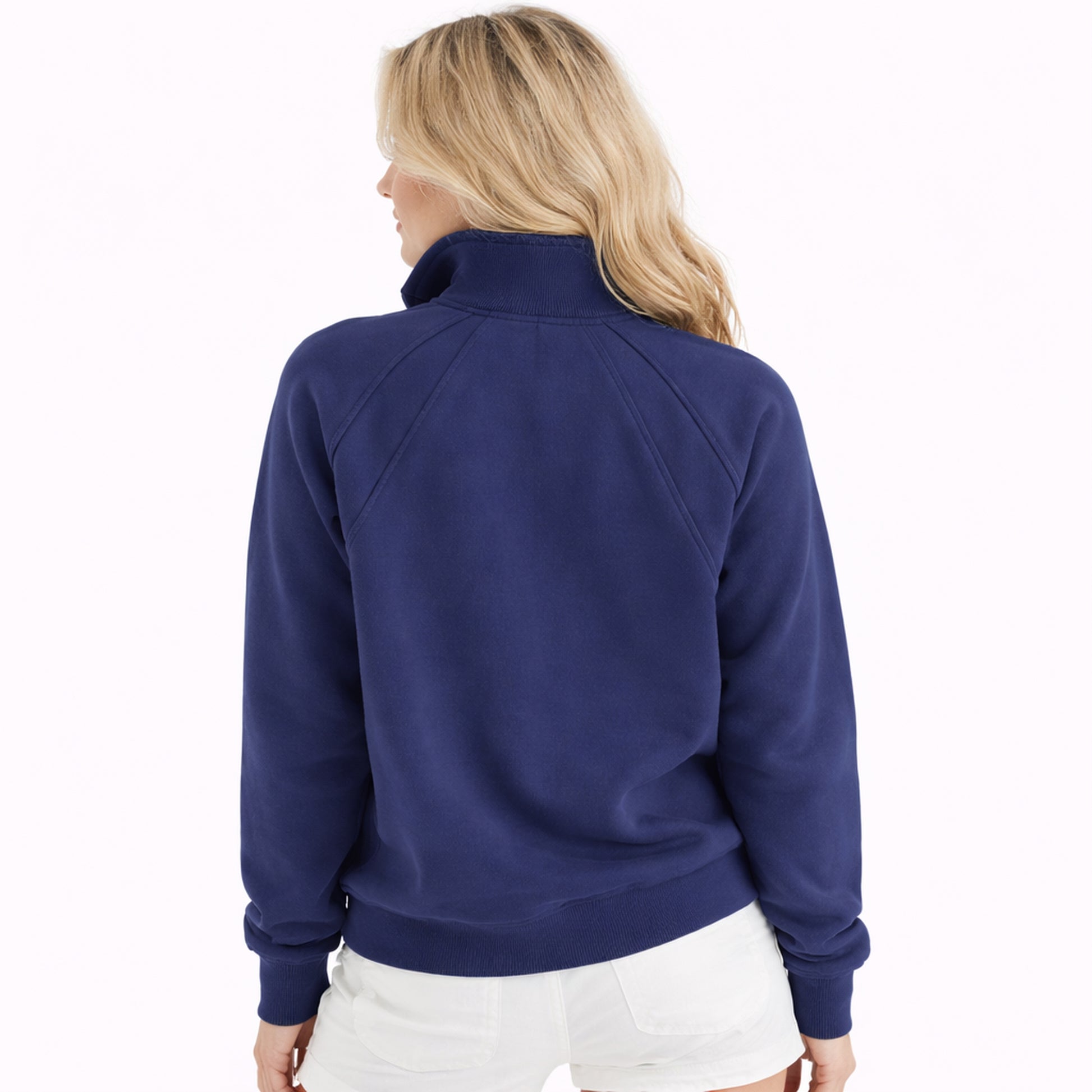 Dames Half-Zip Sweater Marineblauw