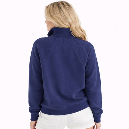 Dames Half-Zip Sweater Marineblauw