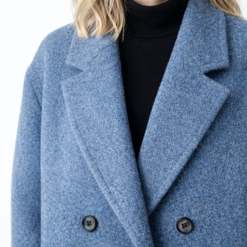 Dames manteljas blauwgrijs