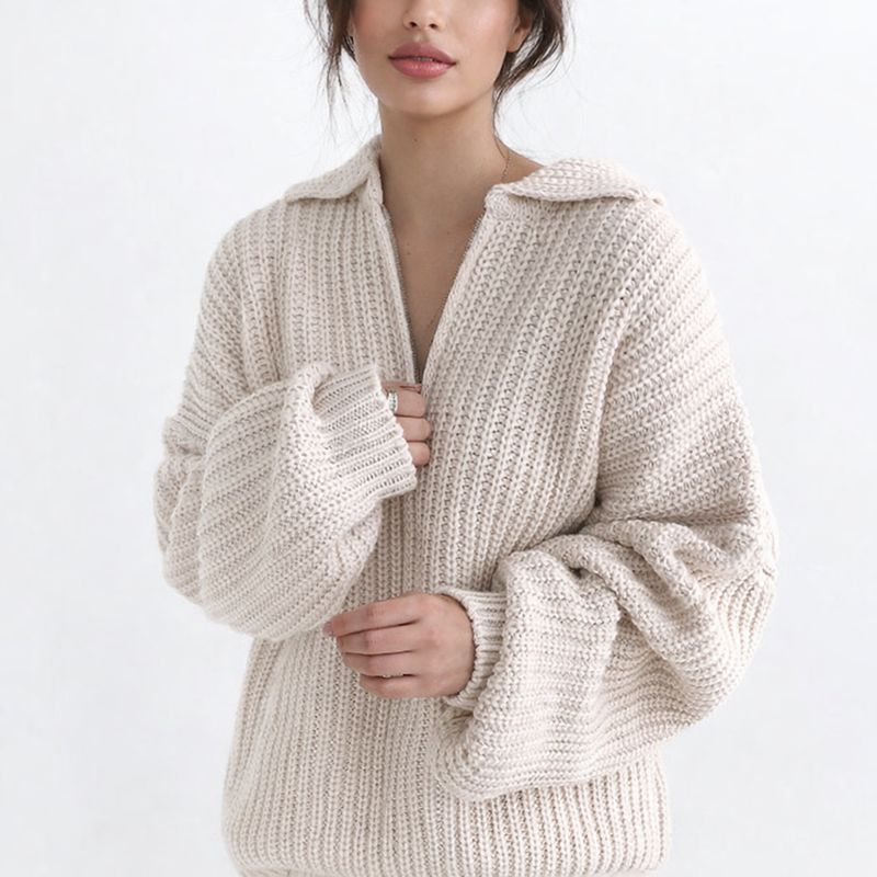 Gebreide Sweater Dames Champagne
