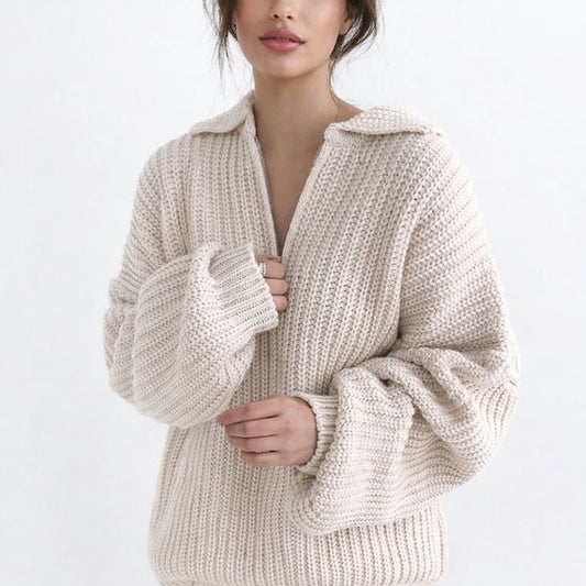 Gebreide Sweater Dames Champagne
