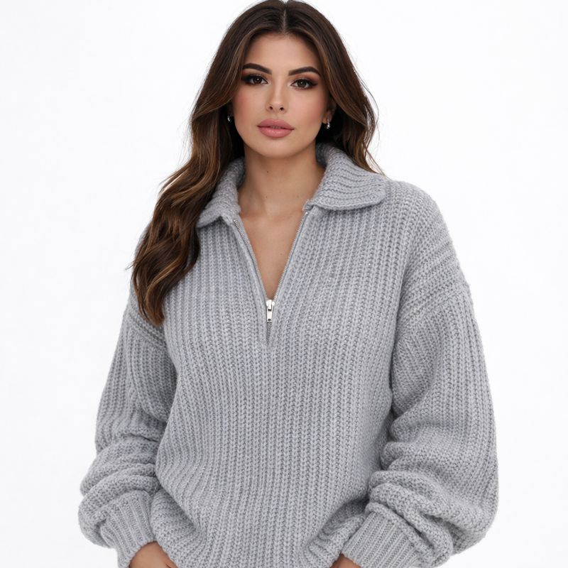 Gebreide Sweater Dames Grijs