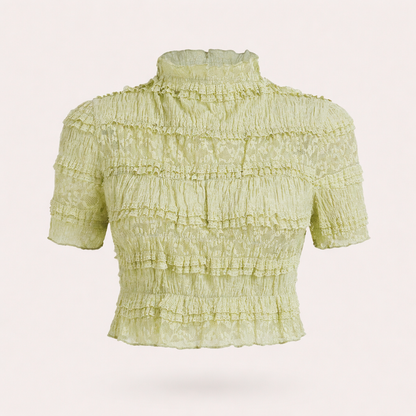 Crop Top met Ruches Lime