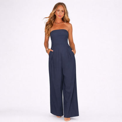 Strapless Jumpsuit Dames Navy blauw