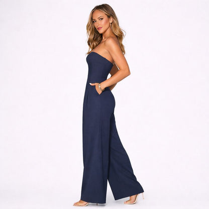 Strapless Jumpsuit Dames Navy blauw