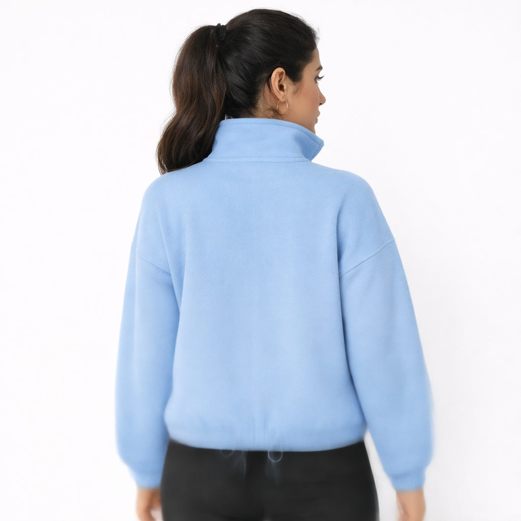 Oversized Dames Fleece Sweater Lichtblauw