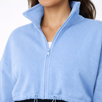 Oversized Dames Fleece Sweater Lichtblauw