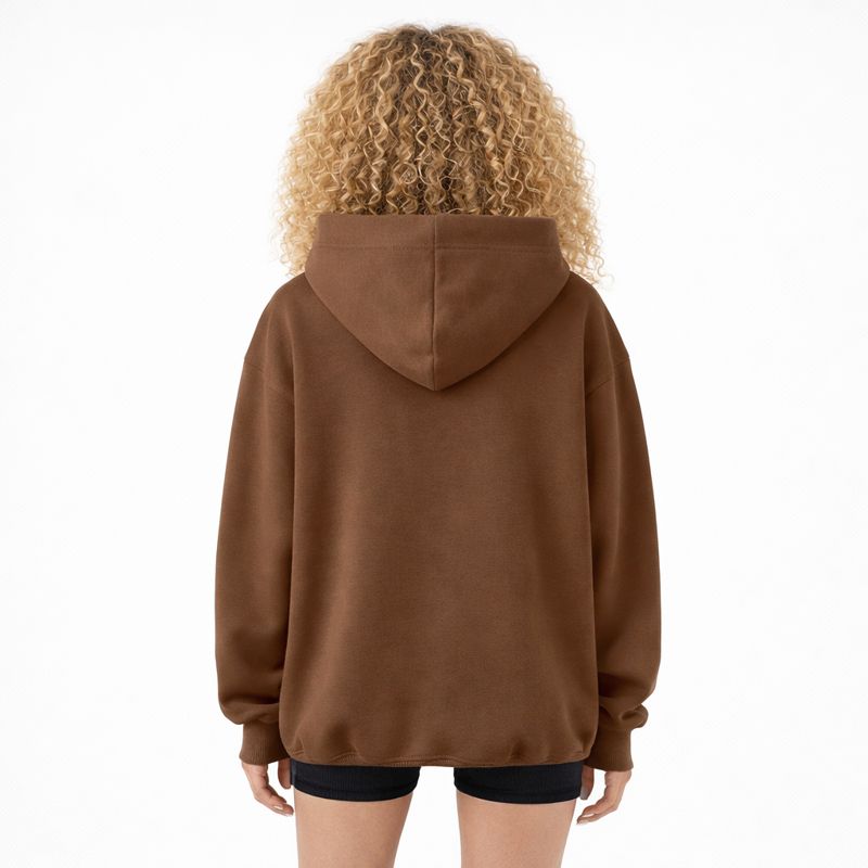 Oversized Fleece Hoodie Dames Bruin