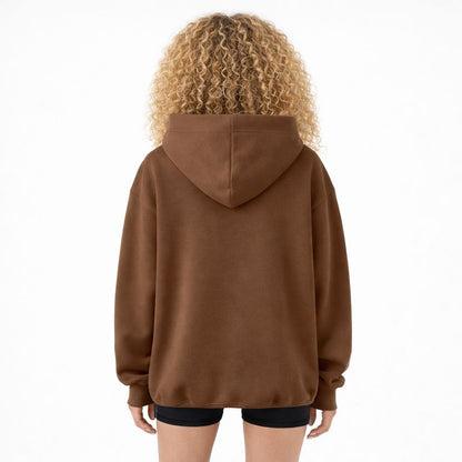 Oversized Fleece Hoodie Dames Bruin