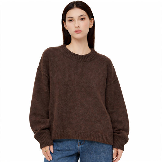 Oversized Gebreide Sweater Bruin