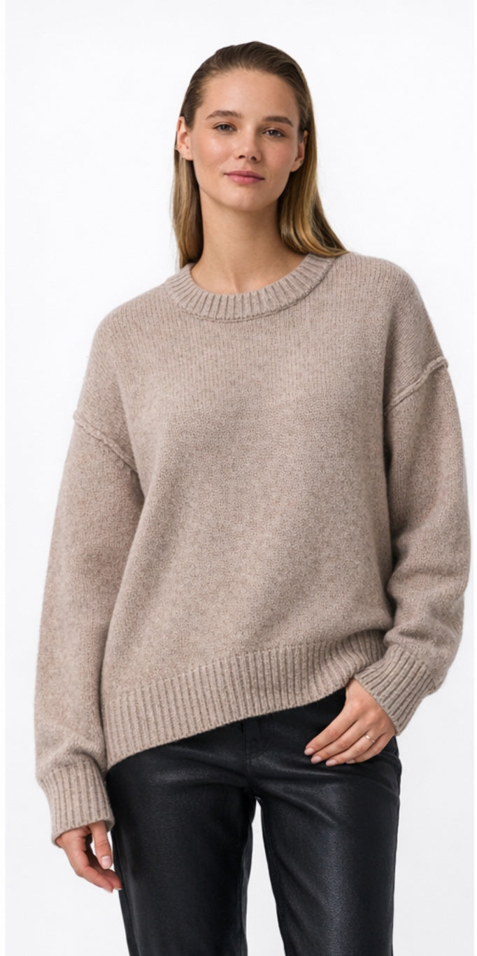 Oversized Gebreide Sweater Taupe