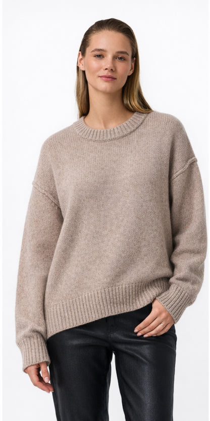 Oversized Gebreide Sweater Taupe